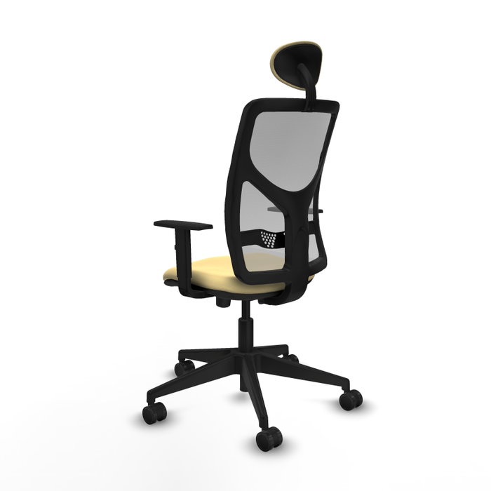 PIQUERAS Y CRESPO Silla de oficina Motilla con mecanismo Sincro/Traslack, Crema y Gris
