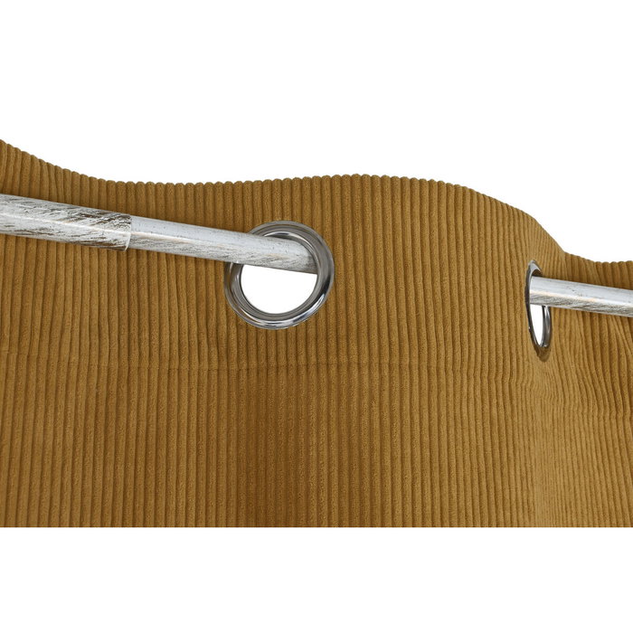 DKD Home Decor Cortina de Pana Gruesa Mostaza 140x260 cm