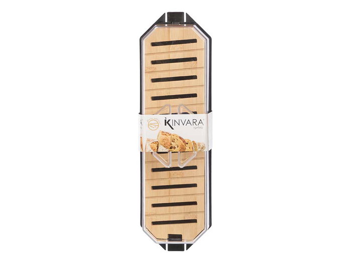 Kinvara Panera Individual Negra 40x9x12 cm Plástico (PP, PS), Bambú (Set de 12)