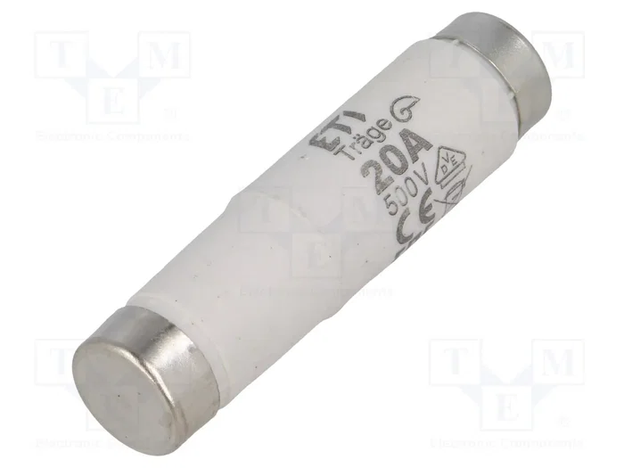 ETI POLAM Fusible de cartucho de cerámica 20A 500VAC/500VDC gG Serie D ETI POLAM Fusible de cartucho de cerámica 20A 500VAC/500VDC gG Serie D