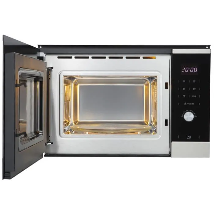 Continental Edison Microondas de empotrar 25L Acero inoxidable negro
