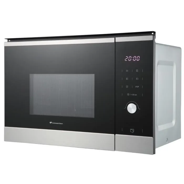 Continental Edison Microondas de empotrar 25L Acero inoxidable negro