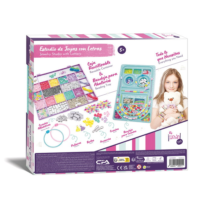 Tachan Estudio De Joyas Deluxe con Más de 1300 Piezas y Cuentas Abecedario para Crear Pulseras | +5 Años