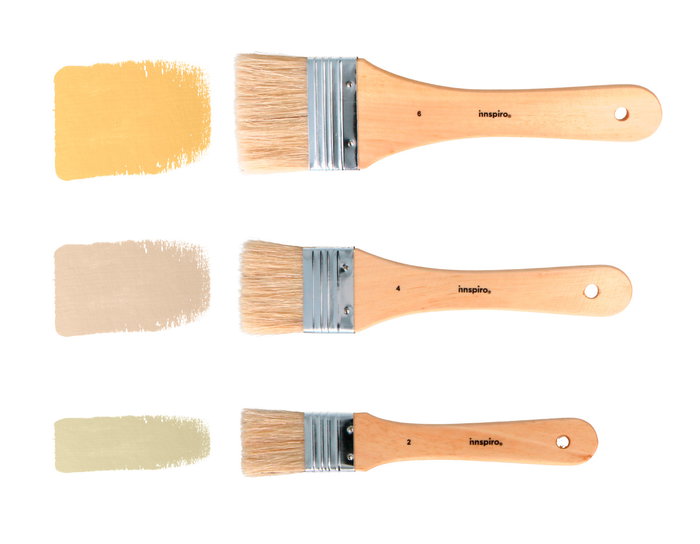 Innspiro Set de 3 paletinas de cerda natural 3,5-5-6,5 cm