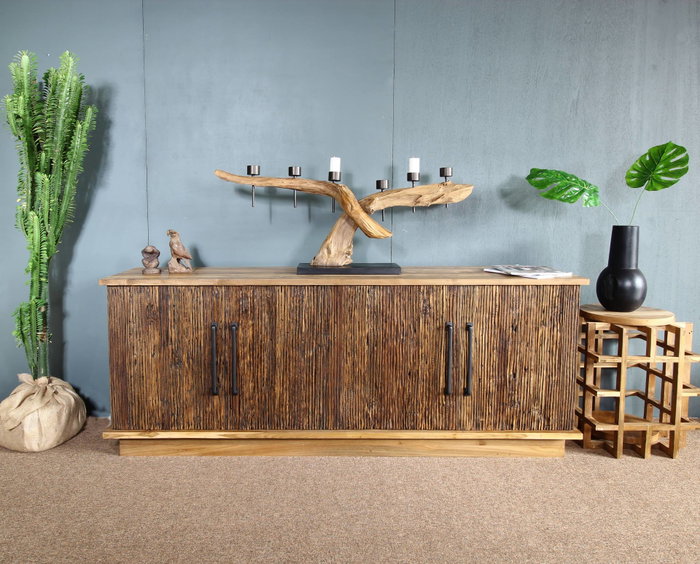 DKD Home Decor Portavelas Teca y Hierro Hecho a Mano DKD Home Decor Portavelas Teca y Hierro Hecho a Mano