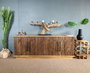 DKD Home Decor Portavelas Teca y Hierro Hecho a Mano