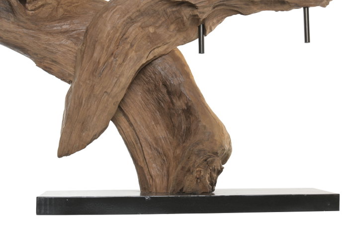 DKD Home Decor Portavelas Teca y Hierro Hecho a Mano DKD Home Decor Portavelas Teca y Hierro Hecho a Mano