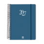 FINOCAM Agenda Anual 2027 My Espiral Basic Azul con Tapa Extra y Goma