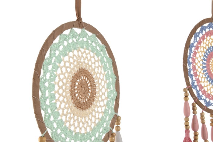 DKD Home Decor Atrapasueños de Algodón Crochet Surtido
