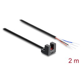 DeLOCK Barrera de luz 5 mm tipo L con 4 extremos de cable abiertos NPN conmutable 2 m