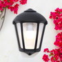 Fumagalli Farol de Pared Fabio Rectangular Negro con Cristal Transparente, Casquillo E27, IP55, Resina UV, 215x120x290 mm