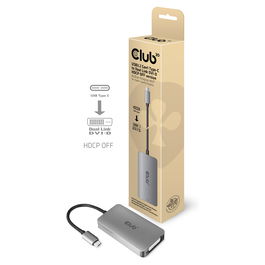 Club3D CAC-1510-A Adaptador USB 3.2 Tipo C a DVI-D, 0.25m, 3840x2160, 60Hz, Gris