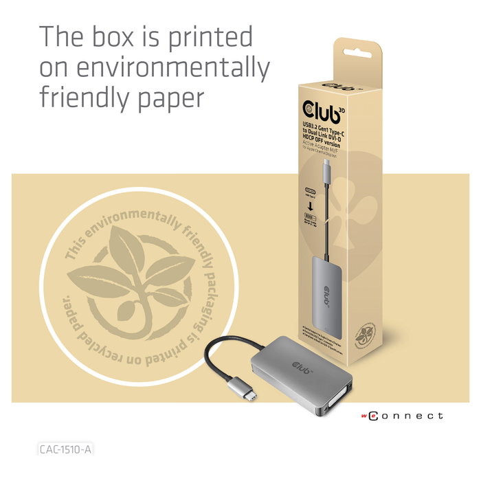 Club 3D CAC-1510-A Adaptador USB 3.2 Tipo C a DVI-D Club 3D CAC-1510-A Adaptador USB 3.2 Tipo C a DVI-D