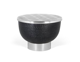 Giner Y Colomer Mesa de Centro Redonda con Aluminio y Acabado Gris Oscuro