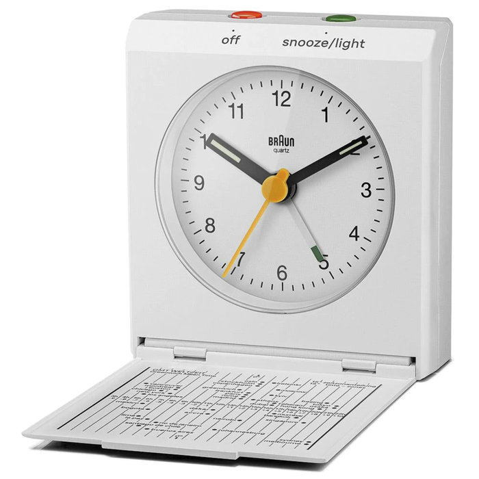 Braun BC 05 W Reloj Despertador Analógico Plegable Blanco