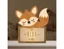 Wondee Lampara Infantil Personalizable Little Fox de Madera Sostenible para Niños, Luz Nocturna Quitamiedos con Nombre