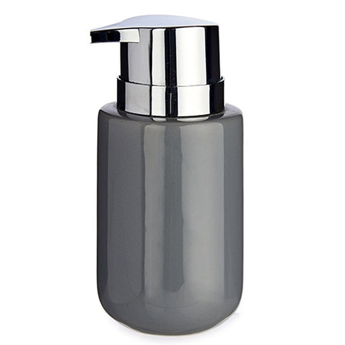 Dispensador de Jabón Berilo Gris Plateado Metal Cerámica 350 ml 7 x 14,5 x 8,5 cm (6 Unidades)