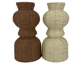 DKD Home Decor Jarrón de Fibra Surtido de 2 Colores (Pack de 4)