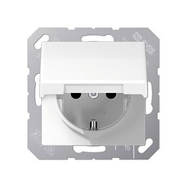 Jung AS1520KIKLWW Enchufe Schuko con Tapa 16A 250V Blanco - AS1520KIKLWW