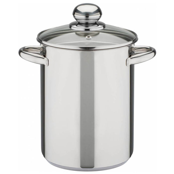 GSW Olla Espárrago Inducción GSW Diámetro 16 cm Acero Inoxidable 18/8 con Cesta Escurridora (6 Unidades) Capacidad 4.2L Colección Spargeltopf