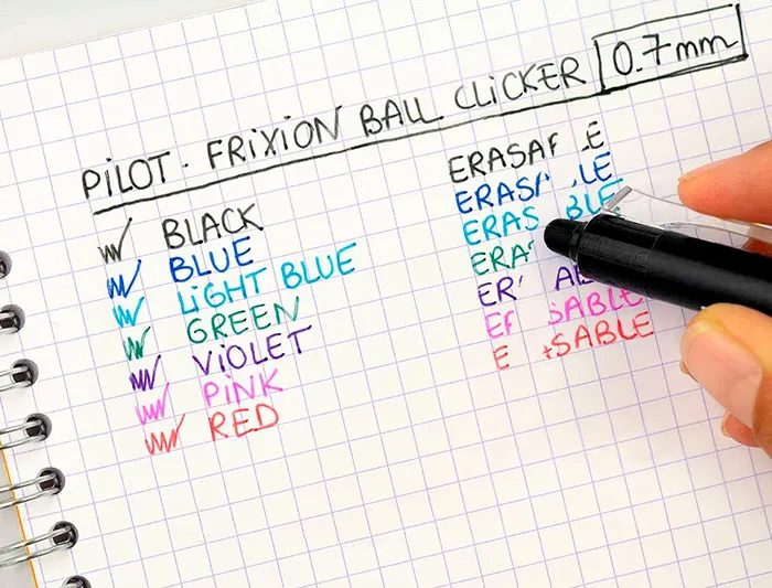 Pilot Bolígrafo Frixion Clicker Borrable Punta Media 0,7 mm Negro en Blister