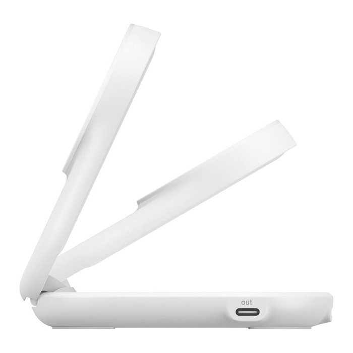 Belkin BOOSTCHARGE Cargador Inalámbrico Qi2 2 en 1 para iPhone y Reloj Inteligente, 25W, Cable USB-C 1.5 m, Blanco