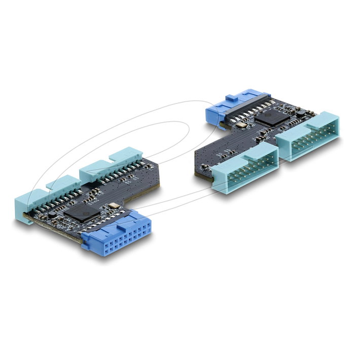 DeLOCK 67341 Adaptador Hub USB 5 Gbps 20 Pin Header a 2x USB 5 Gbps 20 Pin Pfostenstecker, Negro/Azul, 5 Gbit/s DeLOCK 67341 Adaptador Hub USB 5 Gbps 20 Pin Header a 2x USB 5 Gbps 20 Pin Pfostenstecker, Negro/Azul, 5 Gbit/s