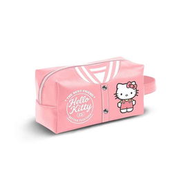 Karactermania Hello Kitty Varsity Neceser de Viaje Brick Plus, Rosa 13x27x13 cm, Compartimento Cremallera, Asa Trolley