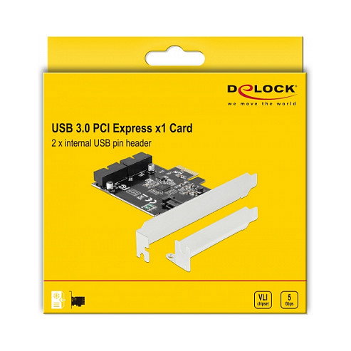 DeLOCK 90387 Tarjeta de expansión PCI Express x1 a 2 x USB 3.2 Gen 1 internos