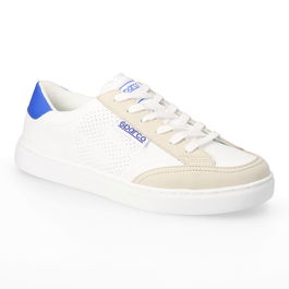 Sparco Sneakers S-time Blanco/Azul Talla 42 Calzado Deportivo Casual Sintético Confort Tobillo Acolchado Suela Goma