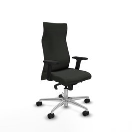 PIQUERAS Y CRESPO Sillón Albacete con Mecanismo Sincro y Base de Aluminio, Negro
