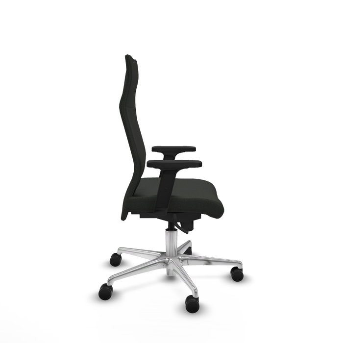 PIQUERAS Y CRESPO Sillón Albacete con Mecanismo Sincro y Base de Aluminio, Negro