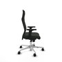 PIQUERAS Y CRESPO Sillón Albacete con Mecanismo Sincro y Base de Aluminio, Negro