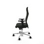 PIQUERAS Y CRESPO Sillón Albacete con Mecanismo Sincro y Base de Aluminio, Negro