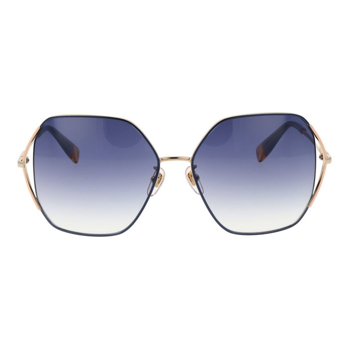 Furla SFU601-580492 Gafas de sol con cristales azules degradados y montura dorada