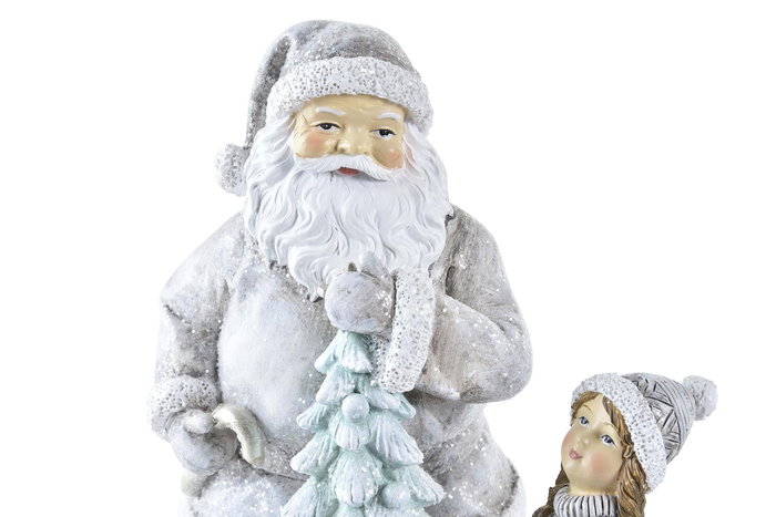 DKD Home Decor Figura Navidad Moderna Gris Marron Resina Led Purpurina 13 x 19.5 x 14.5 cm DKD Home Decor Figura Navidad Moderna Gris Marron Resina Led Purpurina 13 x 19.5 x 14.5 cm