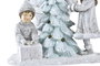 DKD Home Decor Figura Navidad Moderna Gris Marron Resina Led Purpurina 13 x 19.5 x 14.5 cm