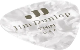 DUNLOP Pack de 12 Púas Genuine Celluloid Blanco Perlado - Thin