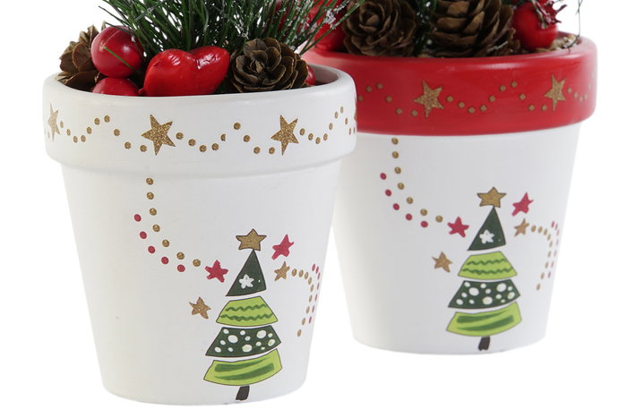 DKD Home Decor Maceta Multicolor 8 x 15 x 8 cm (12 Unidades) Cerámica y PP