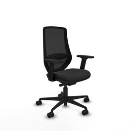 PIQUERAS Y CRESPO Silla de oficina Mardos con mecanismo Sincro/Traslack, Negro