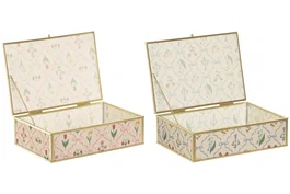 DKD Home Decor Joyero Metal 21x14x6 cm Multicolor Surtido