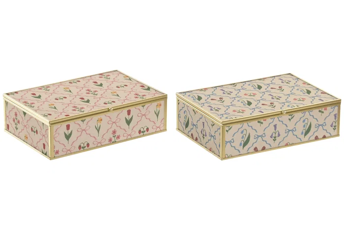 DKD Home Decor Joyero Metal 21x14x6 cm Multicolor Surtido