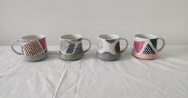 DKD Home Decor Mug Moderno Multicolor Gres 9.5 x 8.5 x 13 cm (12 Unidades)