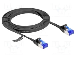 DeLOCK Cable de parcheo plano RJ45 Cat.6A 2 m Negro