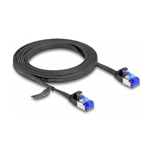 DeLOCK Cable de parcheo plano RJ45 Cat.6A 2 m Negro DeLOCK Cable de parcheo plano RJ45 Cat.6A 2 m Negro