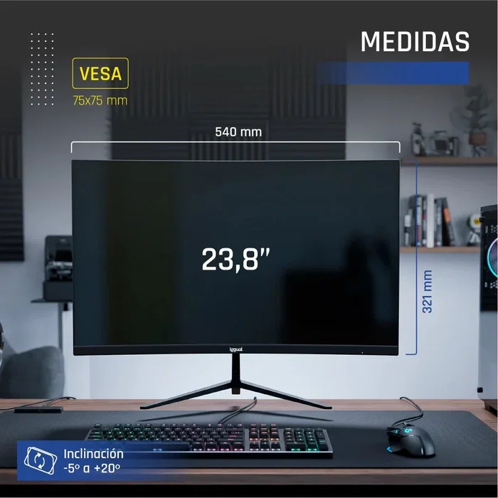 Iggual Monitor 24 pulgadas IPS FHD 75Hz Slim HDMI VGA