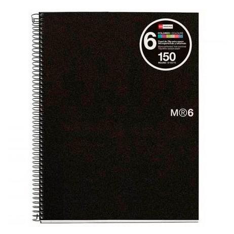 Miquelrius Cuaderno Espiral A4 150H 70 gr 5x5 mm Microperforado 4 Taladros Tapa Negra Miquelrius Cuaderno Espiral A4 150H 70 gr 5x5 mm Microperforado 4 Taladros Tapa Negra