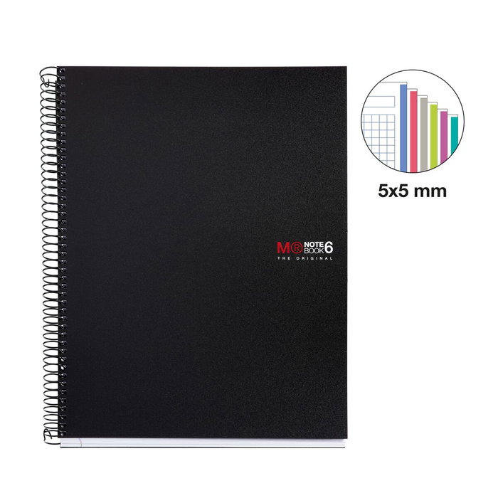 Miquelrius Cuaderno Espiral A4 150H 5x5mm Negro Miquelrius Cuaderno Espiral A4 150H 5x5mm Negro