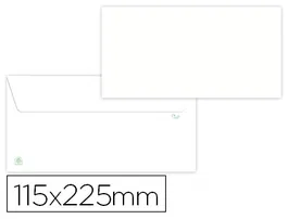 Liderpapel Sobre Blanco 115x225 mm Tira de Silicona Papel Reciclado 90 gr Caja 500 Unidades