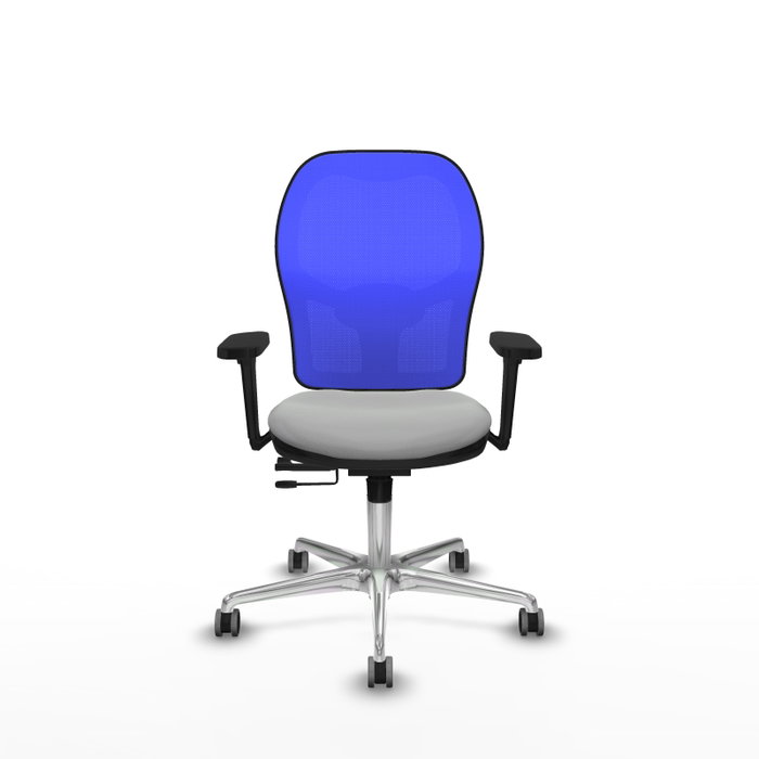PIQUERAS Y CRESPO Silla de oficina Jorquera con mecanismo Sincro/Traslack, Gris claro y Azul